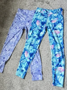 MTA Champion C9 Girls Fish Leggings XL 14-16 Blue Pink Duo Dry Purple Floral Lot - Picture 1 of 6