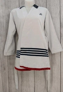 Brooks Brothers Robe Nautical Blanket Stripe Turkish Cotton Belted Bath One Size - Picture 1 of 14