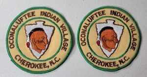 Oconaluftee Indian Village Patches Cherokee NC North Carolina 4 inches Arrowhead - Picture 1 of 4