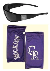 Colorado Rockies Chrome Wrap Sunglasses w/ Microfiber Bag MLB Licensed Baseball - Picture 1 of 4