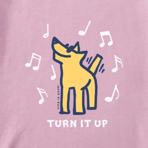 Nuevo con etiquetas Life is Good Turn It Up Rocket Música Violeta Púrpura SS Crusher Vee - Imagen 1 de 3
