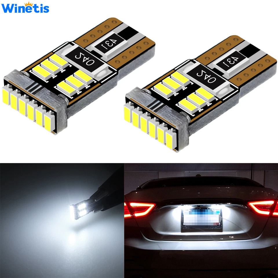 2X Xenon White 168 2825 LED License Plate Light Bulb for 2000-2023 Nissan Maxima - Image 1 of 4