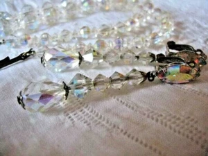Pendientes de cristal vintage Lewis Segal California y collar de cristal laguna - Imagen 1 de 3