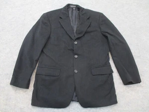 Andrew Fezza Blazer Mens 40 Black Wool Silk Cashmere Coat 3 Button Lined - Picture 1 of 11