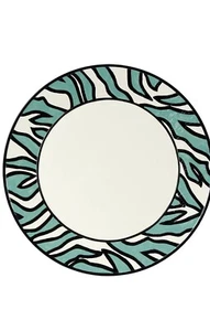 Fitz and Floyd Kakadu 14 Zoll Zebra gestreift Platten in Blau Neu im Karton - Bild 1 von 2