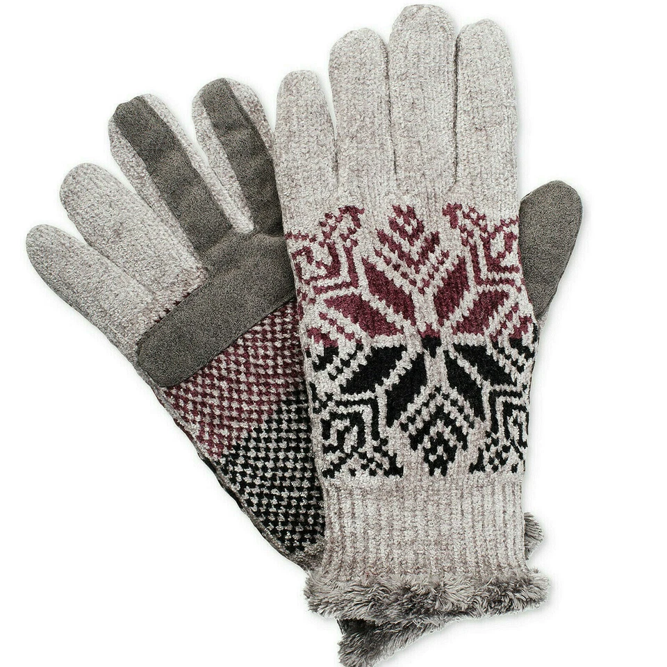Guantes ISOTONER Gris Copo de Nieve Dividido Chenilla SmarTouch Microluxe Tech Talla Única Foto 1 de 1