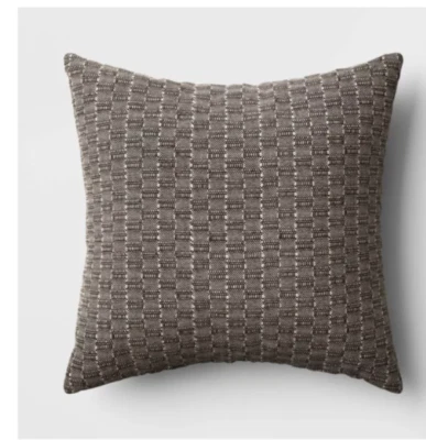 Threshold Decorative Pillow Oversized Textural Woven 24in X 24in Black - Image 1 of 4
