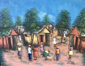 Hermosa pintura original del artista haitiano Wilder ST LOUIS - Imagen 1 de 8