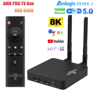 UGOOS AM8 PRO 8K UHD TV Box S928X-J Android 11 8G 64G WiFi6E 1000M BT5.3 HDR Box - Image 1 of 4