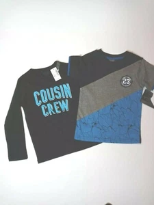 QUAD &CHILDREN PLACE Toddler Boy Size 5T Black/Blue Graphic T-Shirts 2 Pack NWT - Picture 1 of 4