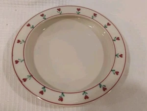HARTSTONE Keramik rotes Herz Blumenrand Suppe Salat Schüsseln signiert St. Valentin - Bild 1 von 9