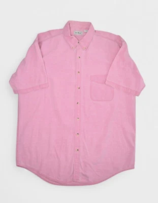 Vintage LL Bean Shirt Mens XL Tall Pink Button Down Short Sleeve Workwear - Image 1 of 4