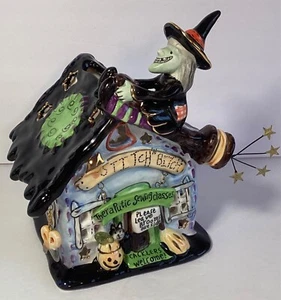 Blue Sky Clayworks Witch Tea Light Candle House Heather Goldminc 2009 HTF - Picture 1 of 17
