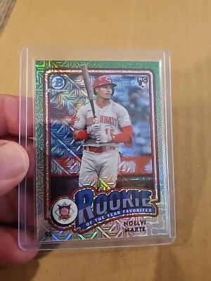 Noelvi Marte 2024 Bowman Chrome Rookie of Year Favorites Mojo ROY4 Reds - Image 1 of 2