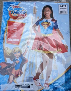 DC SUPER HERO Supergirl 4 Piece Halloween Cosplay Costume Child Size Med New - Picture 1 of 3