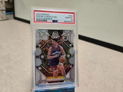 2022 Mosaic Simone Fontecchio #232 White Sparkle Rookie RC PSA 10 - Image 1 of 2