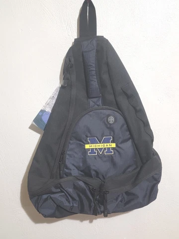 Michigan Wolverines College Sling Bag Backpack/ High Quality 2 Hip Pockets NWT Cover