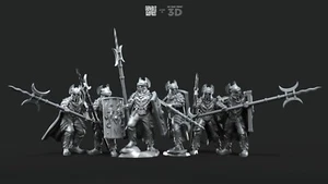 Dragon Army Elite Pikemen&Shield Davale Games 3D Printed With High Quality Resin - Picture 1 of 9