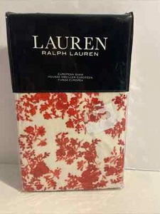 RALPH LAUREN ONE EUROPEAN SHAM RHYNE FLORAL COLOR RED/WHITE NEW  - Picture 1 of 2