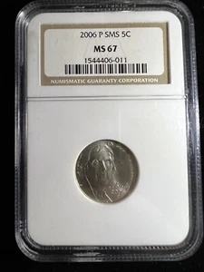 2006 P 5C SMS Jefferson Monticello Nickel NGC MS 67 - Picture 1 of 4