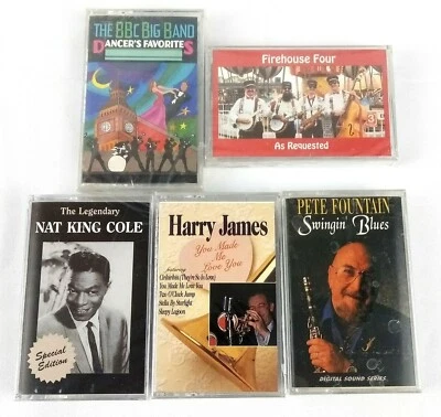 5 SEALED BIG BAND CASSETTES - FIREHOUSE FOUR + NAT KING COLE + PETE FOUNTAIN Foto 1 de 4