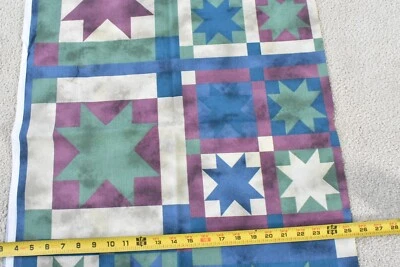 By 1/2 Yd, Vintage, Colorful Faux 10-Point-Star Quilt, Blank, P9750 - Image 1 of 4