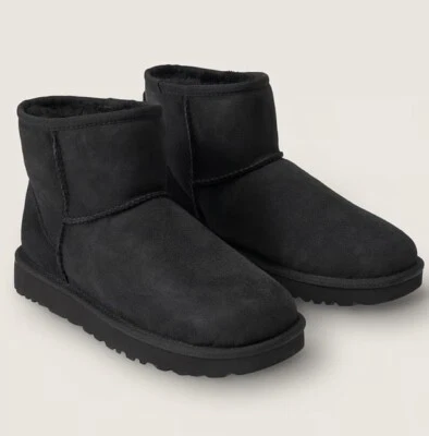 UGG Classic Mini Boots Winter Suede Women Size 7   new black - Image 1 of 4