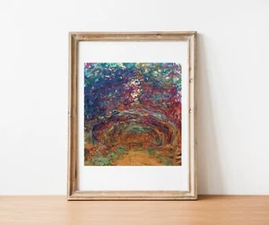Art print Path Under Rose Arches by Monet giclee print poster gallery wall art - Picture 1 of 11