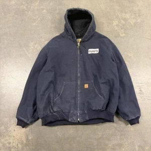 Vintage Carhartt Hooded Navy Blue Jacket Size 4XL - Bild 1 von 8