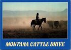CONTINENTAL SIZE POSTCARD A CATTLE DRIVE ALONG THE PLAINS OF MONTANA