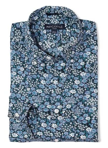 J.Crew Mercantile Men's L Slim Fit - NWT$54,50 - Blue Floral Flex Cotton Shirt - Picture 1 of 3