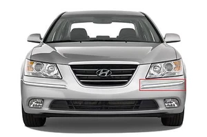 Front Bumper Chrome Molding Trim Left Driver Sonata 2009-2010 OEM Set of 2 - Picture 1 of 4