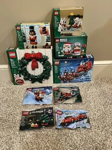Nine LEGO Creator Christmas Santa Sleigh Wreath Nutcracker Train Set Lot NIB - Picture 1 of 5
