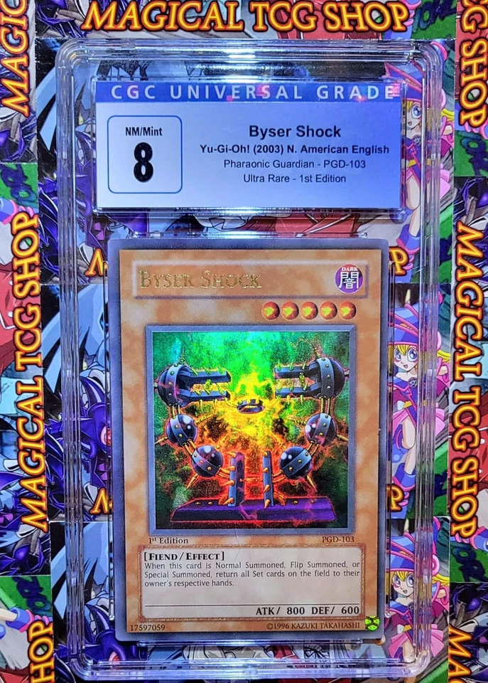 Yugioh Byser Shock Pharaonic Guardian 1st Edition Ultra Rare PGD-103 NM-M CGC 8 - Image 1 of 1
