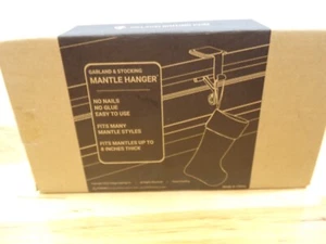 Village Lighting Mantle Hanger for Garland Stocking White 3 in a Box Metal Adj. - Picture 1 of 11