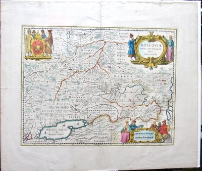 AZUL 1650 RUSIAE VULGO MOSCOVIA MAPA ATLAS COLOREADO A MANO UCRANIA MOSCOVIA Foto 1 de 4