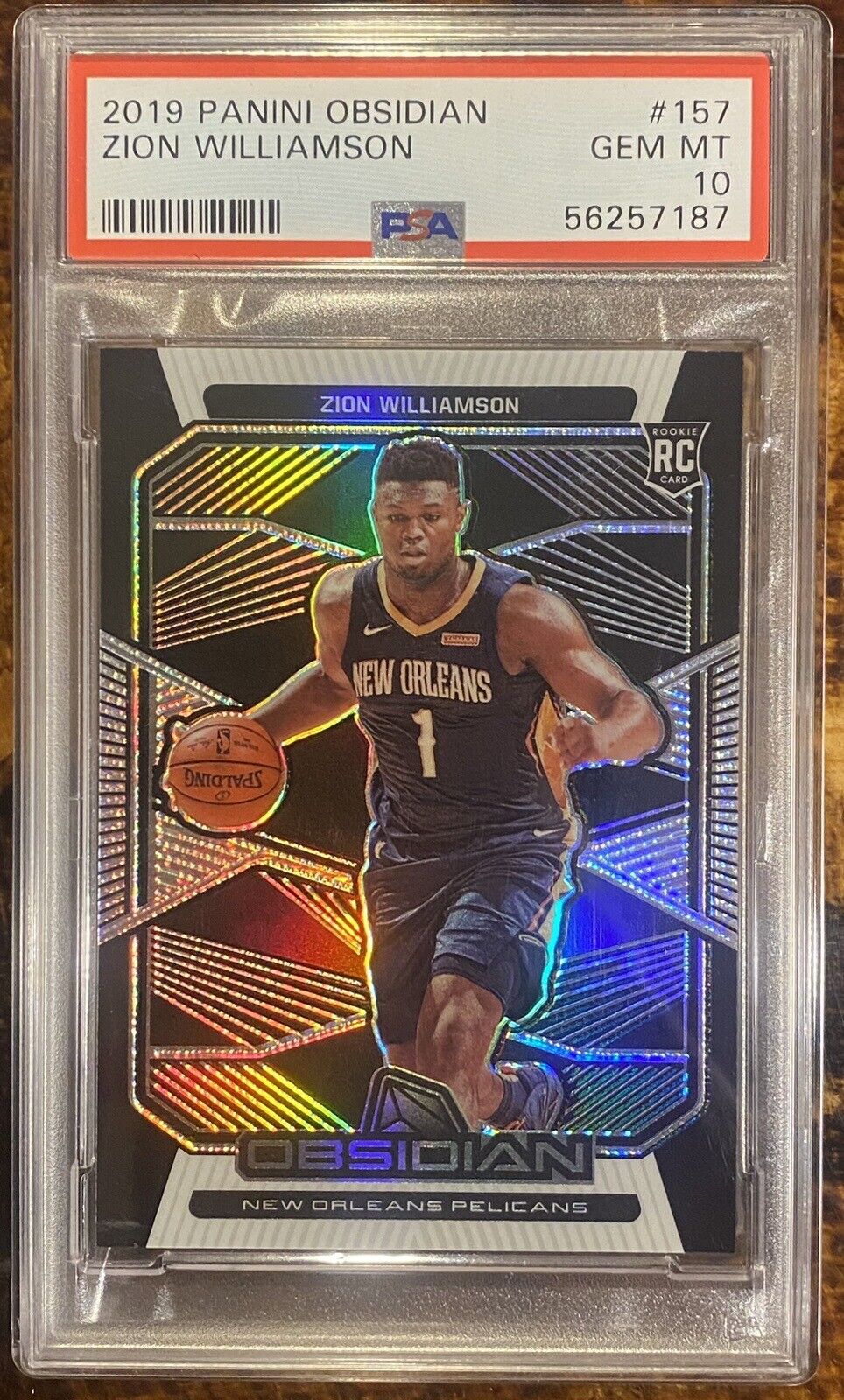 Zion Williamson ROOKIE PSA 10 2019 Panini Obsidian New Orleans Pelicans #157