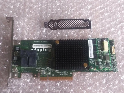 ADAPTEC ASR-7805 w/2 CABLES SFF8643 PCI-E 3.0 x8 HBA/RAID w/1GB CACHE ZFS PC - Image 1 of 4