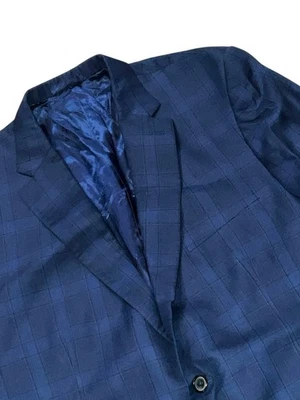 Holland & Sherry Bespoke Savile Row Sport Coat 42R Blazer Mens Blue Glen Plaid - Image 1 of 4