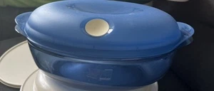 Tupperware Microfix 2,0 L blau oval Rarität Tupper Mikrowelle - Bild 1 von 1