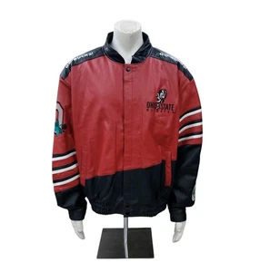 LEGGI🔻 Giacca Bomber Vintage Pelle Gallery Ohio State Buckeyes Vera Pelle XL - Foto 1 di 20