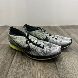 Nike Flyknit Racer Oreo Volt black white Mens Size 9.5 - Picture 1 of 8