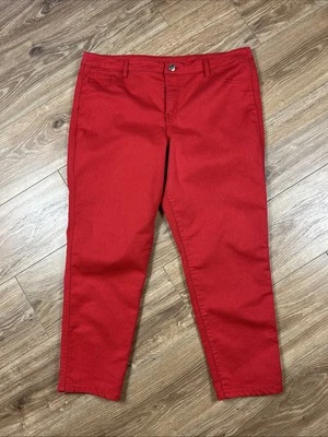 Style & Co. Jeans Rojo Pierna Recta Control Abdomen Elastizado Denim Mujer’s Talla 16 Foto 1 de 4