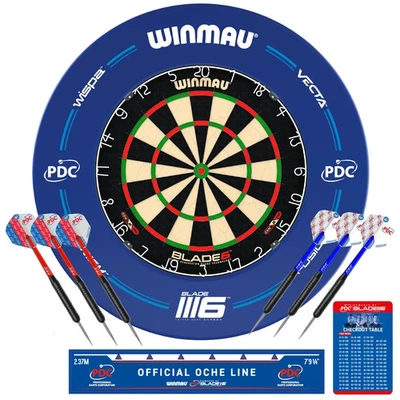 Winmau Blade 6 PDC Surround Set Dartscheibe + Surround + Dartzubehör NEU ✅ - Bild 1 von 4
