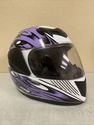 Casco de motocicleta Typhoon (M) Kylin KY-121 niñas jóvenes púrpura cara completa DOT Foto 1 de 4