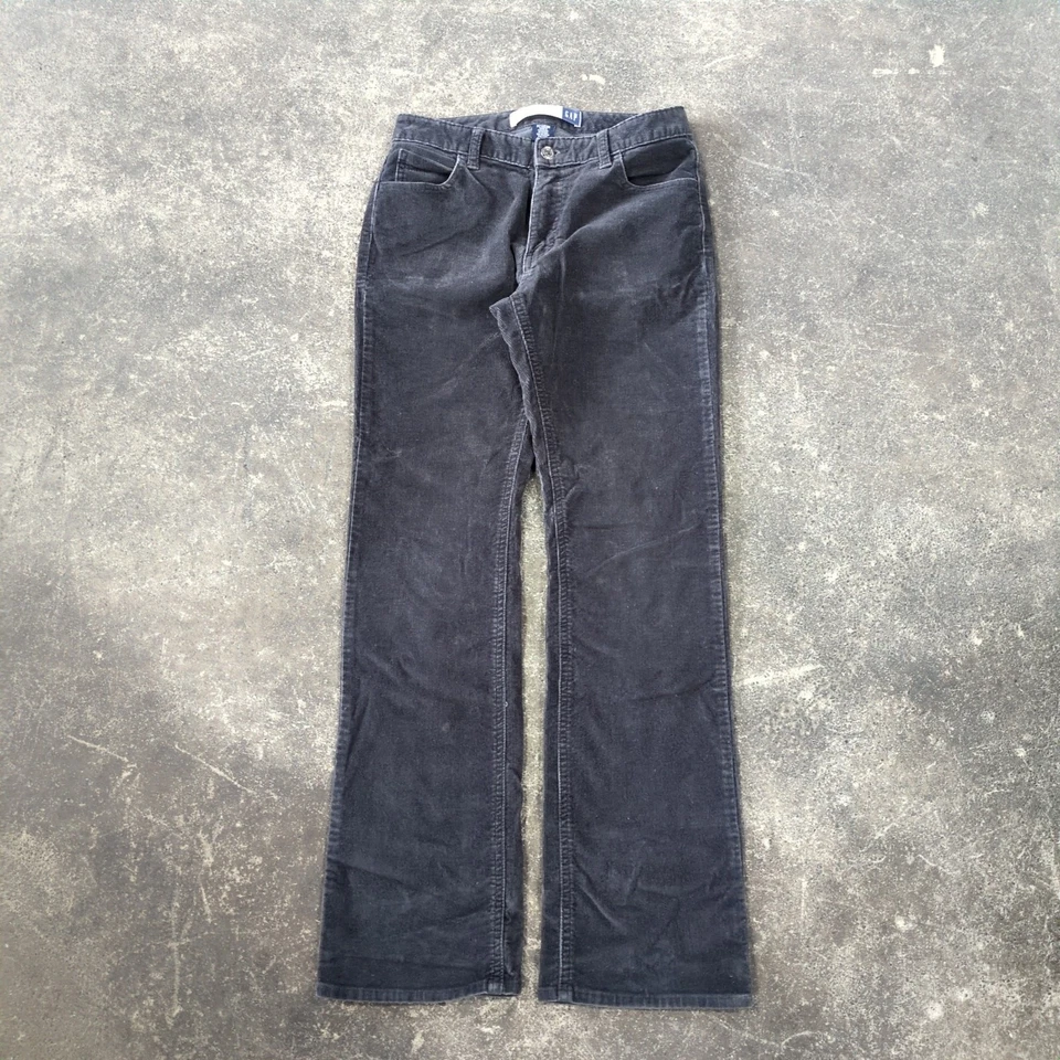 Vintage Gap Corduroy Pants Womens 4 Bootcut Dark Gray Y2K Preppy Retro - Image 1 of 4