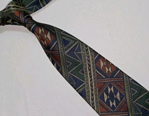 DEBENHAMS Herren Krawatte Art Deco geometrisches Muster bunt formell Business Krawatte - Bild 1 von 12