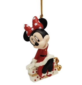 NIB Lenox Disney 2024 Minnie Mouse Sitting On Gift Ornament $80 Free Shipping - Picture 1 of 4
