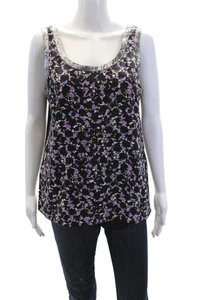 Marc By Marc Jacobs Womems Abstract Print Metallic Trim Tank Blouse Black Size M - Picture 1 of 4
