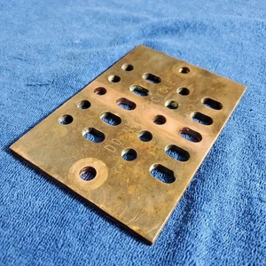 KUPFER Sammelschiene 4x6" Erdungsschiene 3/8 Bolzen 10-Term 2-Loch Ösen 0,75-1" SP GEBRAUCHT - Bild 1 von 2